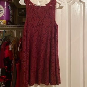 Free people lace dress Xs burgundy